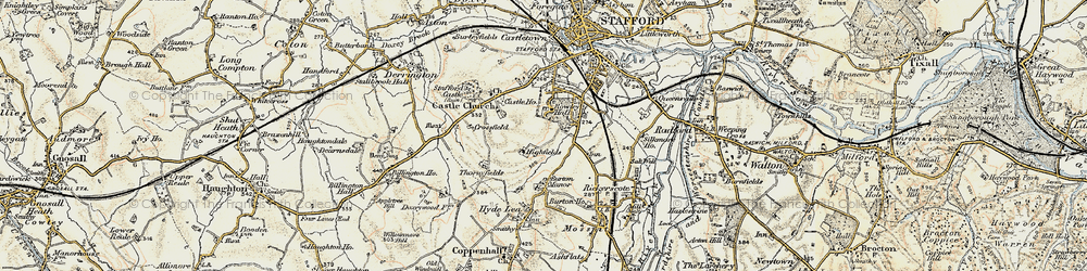 Old map of Highfields in 1902