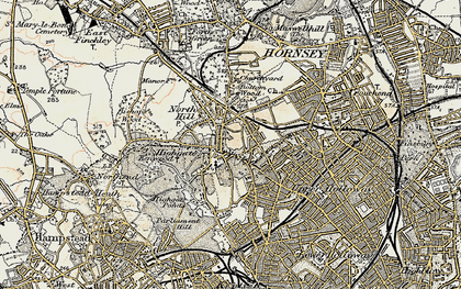 Old map of Highgate in 1897-1898