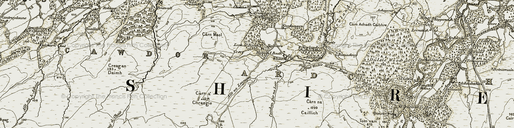Old map of Allt na Leacainn in 1908-1912