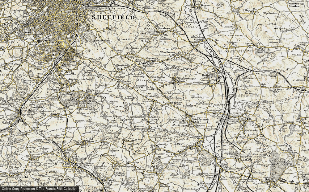 Old Map of Highlane, 1902-1903 in 1902-1903