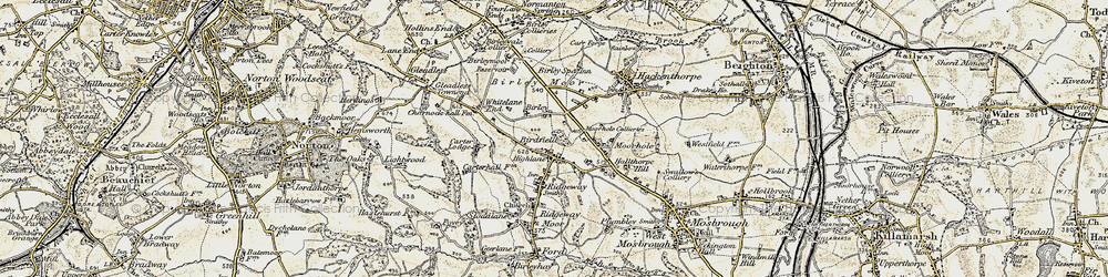 Old map of Highlane in 1902-1903