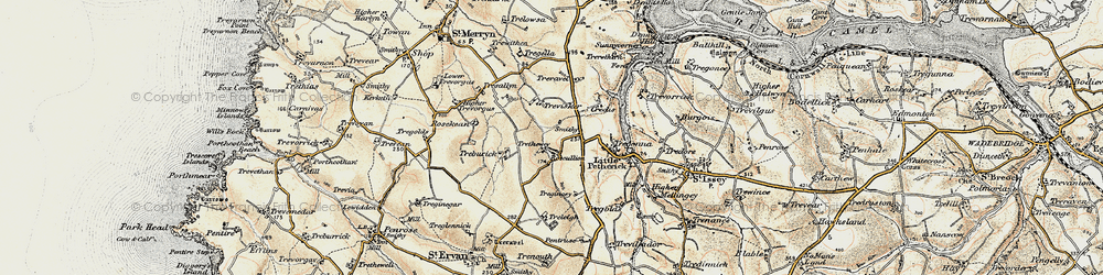 Old map of Highlanes in 1900