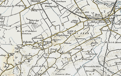 Old map of Highlaws in 1901-1904
