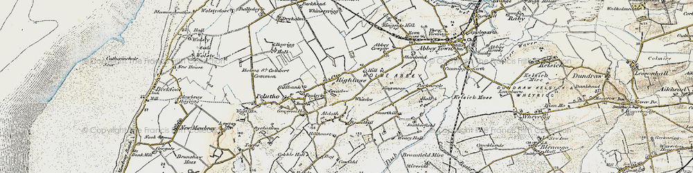 Old map of Highlaws in 1901-1904