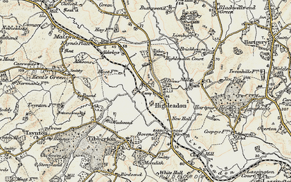 Old map of Highleadon in 1898-1900