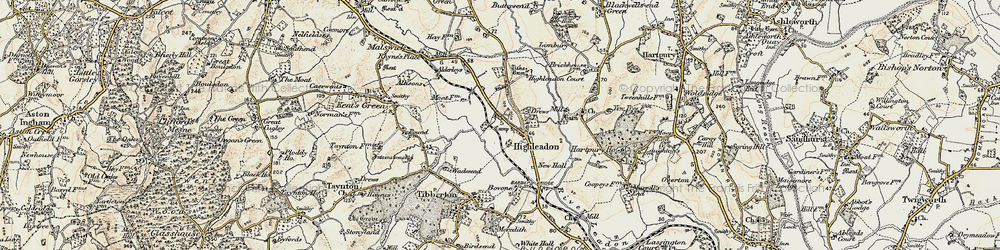 Old map of Highleadon in 1898-1900