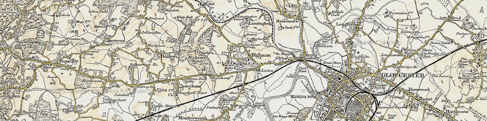 Old map of Highnam in 1898-1900