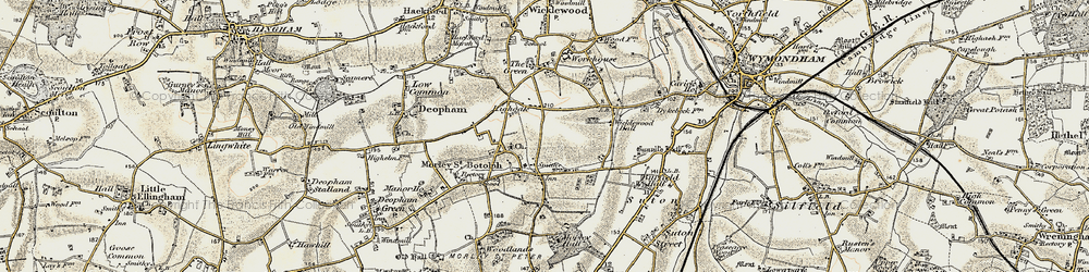 Old map of Highoak in 1901-1902