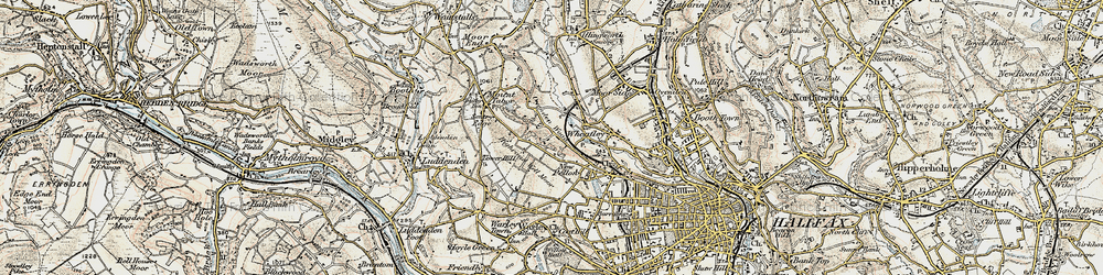 Old map of Highroad Well Moor in 1903