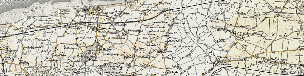 Old map of Highstead in 1898-1899