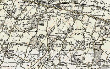 Old map of Highsted in 1897-1898