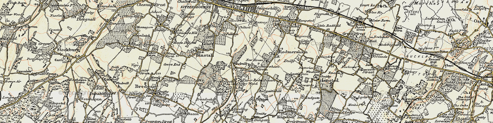 Old map of Highsted in 1897-1898