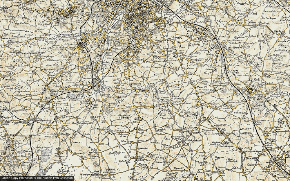 Old Map of Highter's Heath, 1901-1902 in 1901-1902