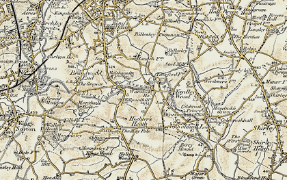 Old map of Highter's Heath in 1901-1902