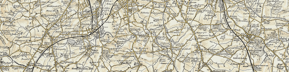 Old map of Highter's Heath in 1901-1902