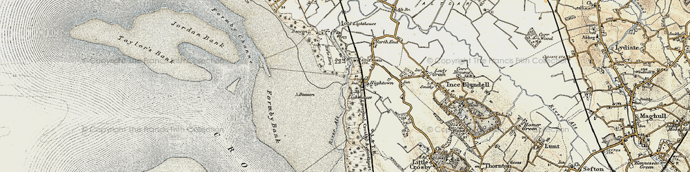 Old map of Hightown in 1902-1903