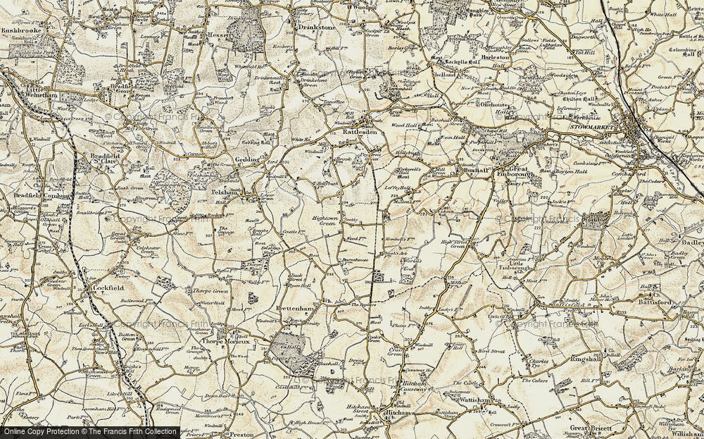 Old Map of Hightown Green, 1899-1901 in 1899-1901