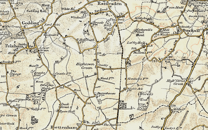 Old map of Hightown Green in 1899-1901