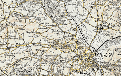 Old map of Highweek in 1899