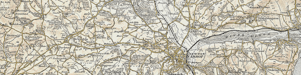 Old map of Highweek in 1899