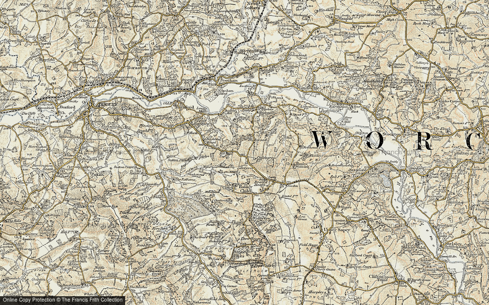 Old Map of Historic Map covering Bonfire Hill in 1901-1902