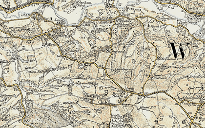Old map of Bonfire Hill in 1901-1902