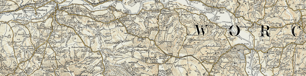 Old map of Highwood in 1901-1902