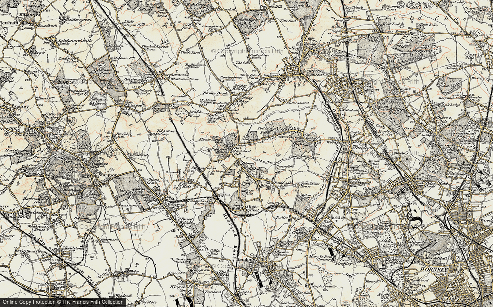 Old Map of Highwood Hill, 1897-1898 in 1897-1898