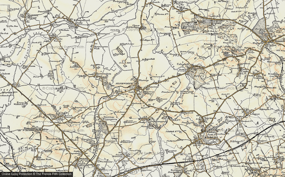 Old Map of Highworth, 1898-1899 in 1898-1899