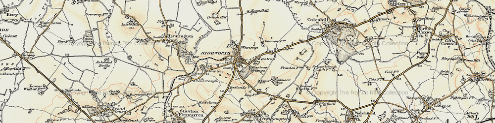 Old map of Highworth in 1898-1899
