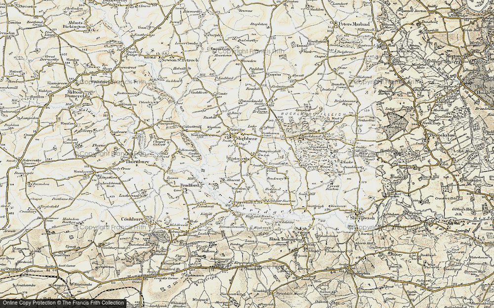 Old Map of Highworthy, 1900 in 1900