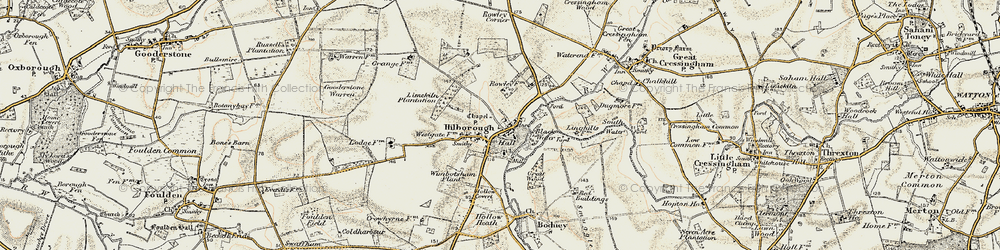 Old map of Wimbotsham Plantn in 1901-1902