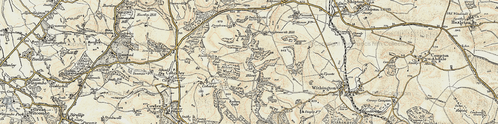 Old map of Hilcot in 1898-1900