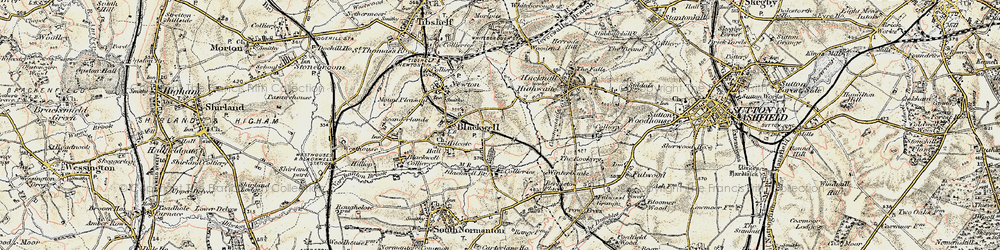 Old map of Hilcote in 1902-1903