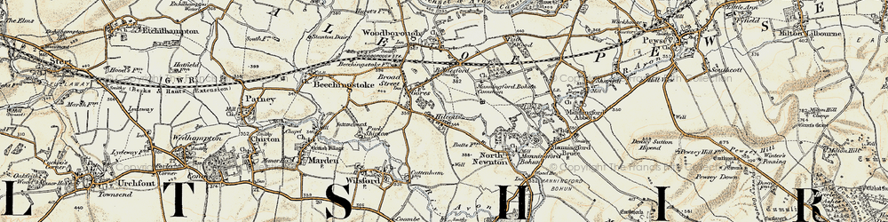 Old map of Hilcott in 1897-1899
