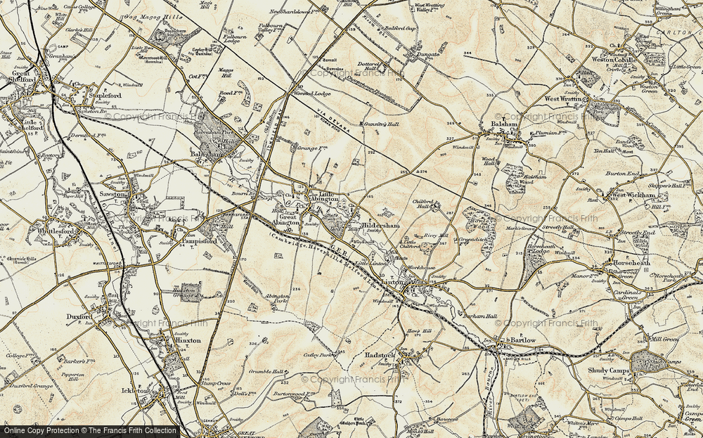 Old Map of Hildersham, 1899-1901 in 1899-1901