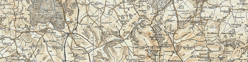 Old map of Hilfield in 1899