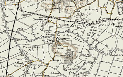 Old map of Hilgay in 1901-1902