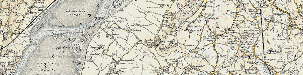 Old map of Hill in 1899-1900