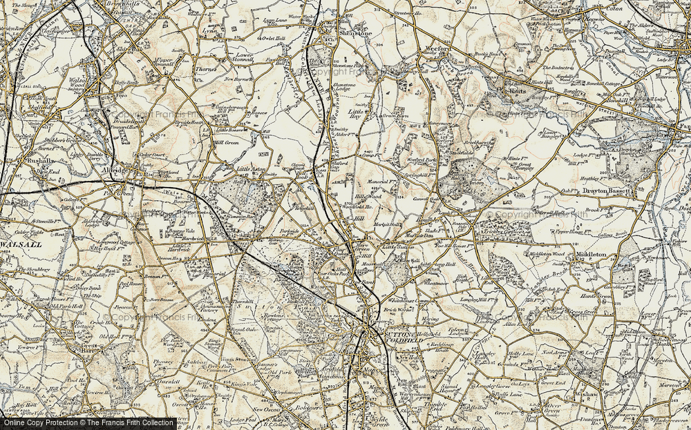 Old Map of Historic Map covering Butlers Lane Sta in 1901-1902