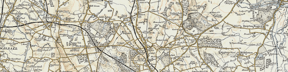 Old map of Hill in 1901-1902