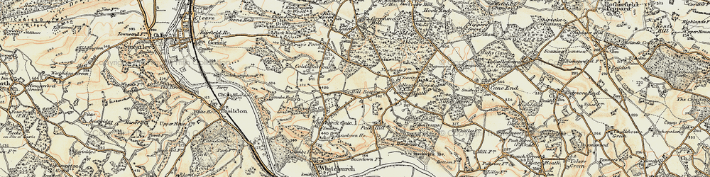 Old map of Hill Bottom in 1897-1900