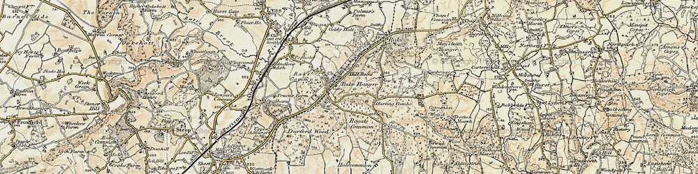 Old map of Hill Brow in 1897-1900