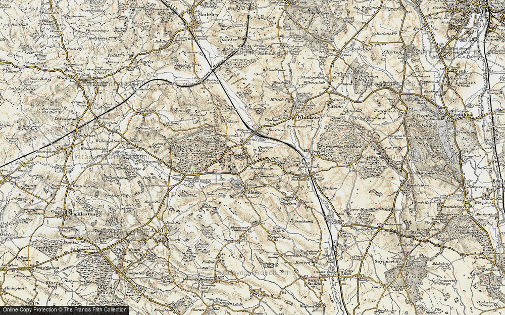 Old Map of Hill Chorlton, 1902 in 1902