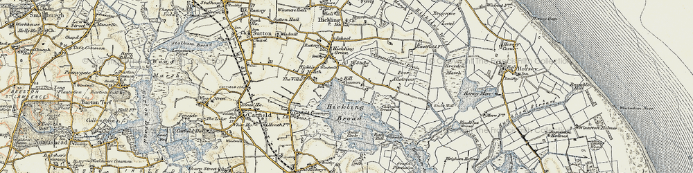 Old map of Hill Common in 1901-1902