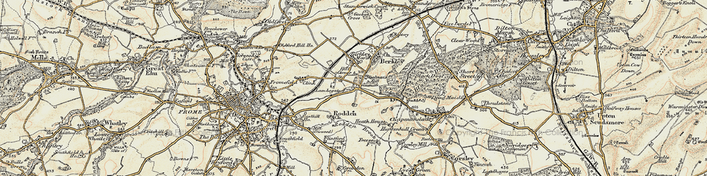 Old map of Hill Corner in 1898-1899