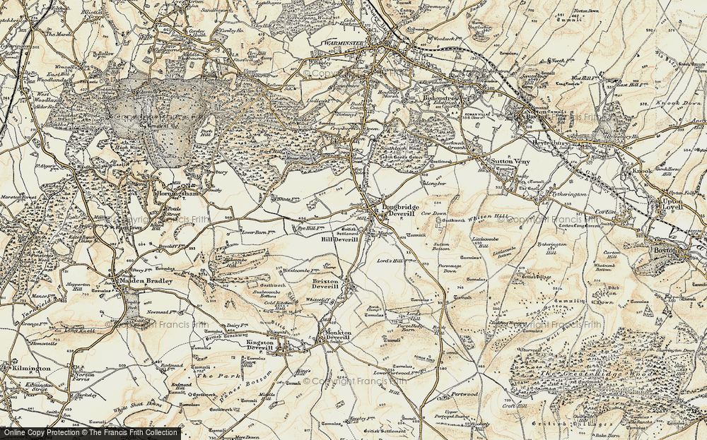 Old Map of Hill Deverill, 1897-1899 in 1897-1899