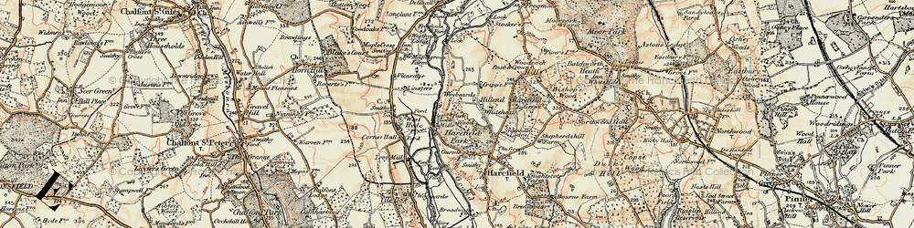 Old map of Hill End in 1897-1898