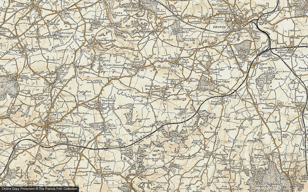 Old Map of Historic Map covering Britton House Stud in 1899