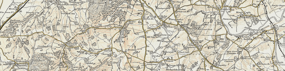 Old map of Hill Gate in 1900